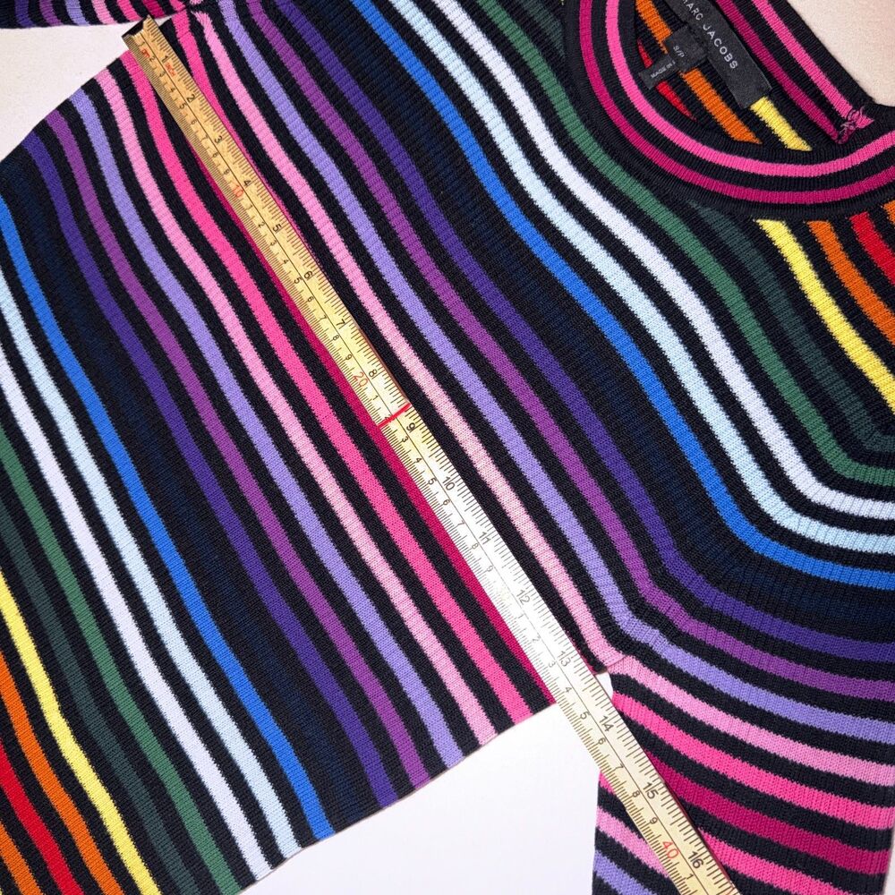 Marc Jacobs ribbed rainbow fitted dress Retro Size small